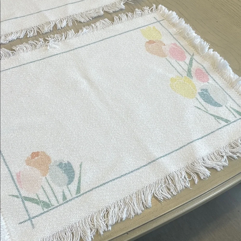 Floral Fringe fabric Placemats spring/ summer looks